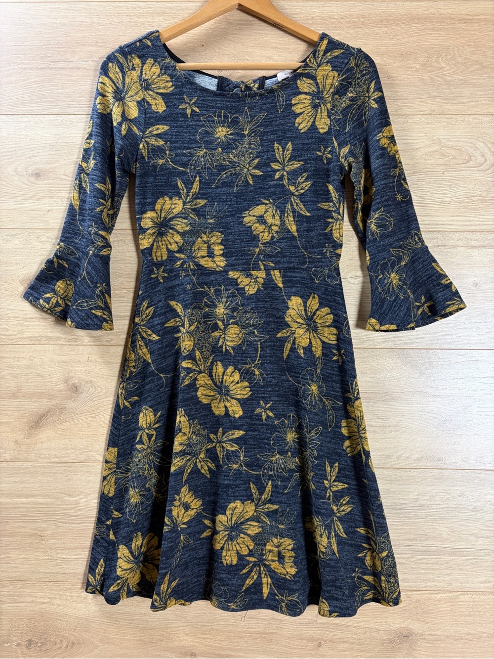 Gilli Floral Fit-and-Flare Dress in Floral on Charcoal Small